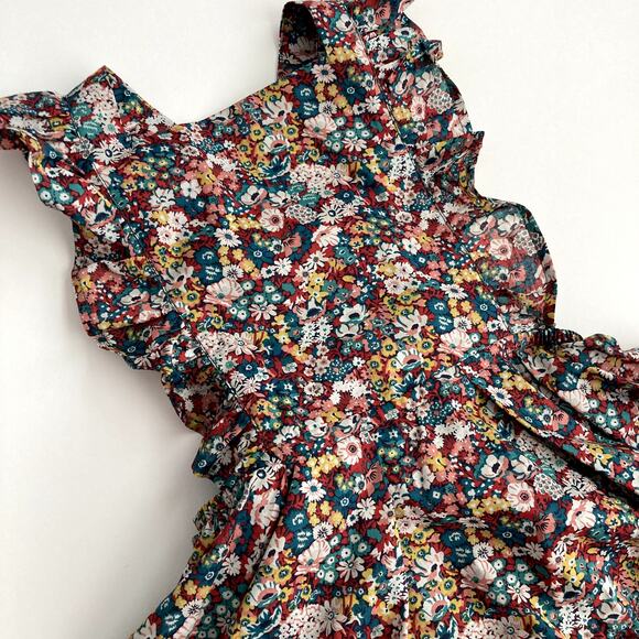 Numi Kids Liberty Floral Pinafore - Red Aqua Yellow White Pink - 12/24M - Picture 2 of 10